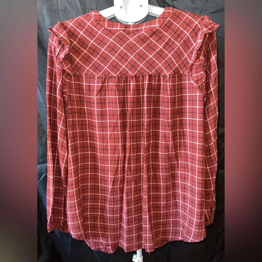 Torrid- Brown Plaid Women's Top - Picture 5 of 9